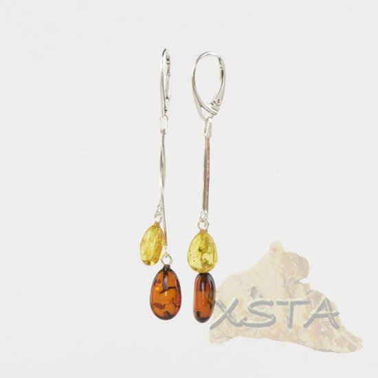 Baltic amber earrings with silver